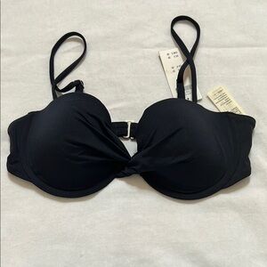 Abercrombie & Fitch Navy Underwire Bikini Top with Adjustable Straps